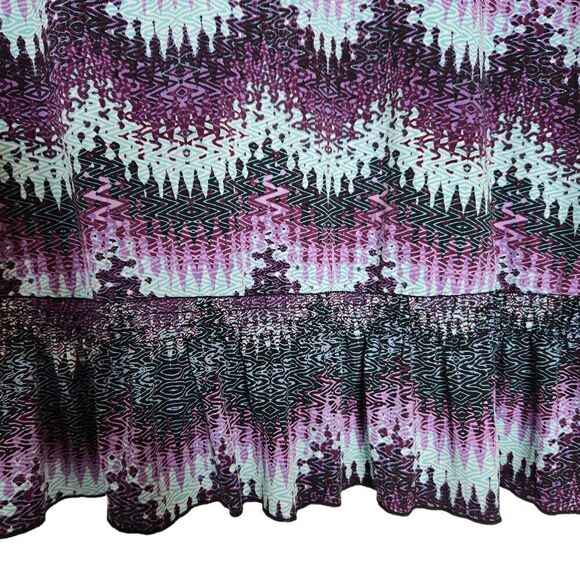 Christopher and Banks Tunic Size XL Purple Blue Black Shirt Top Peplum - Picture 2 of 10
